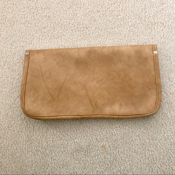 Vintage -  Tan Leather Clutch - Picture 4 of 4
